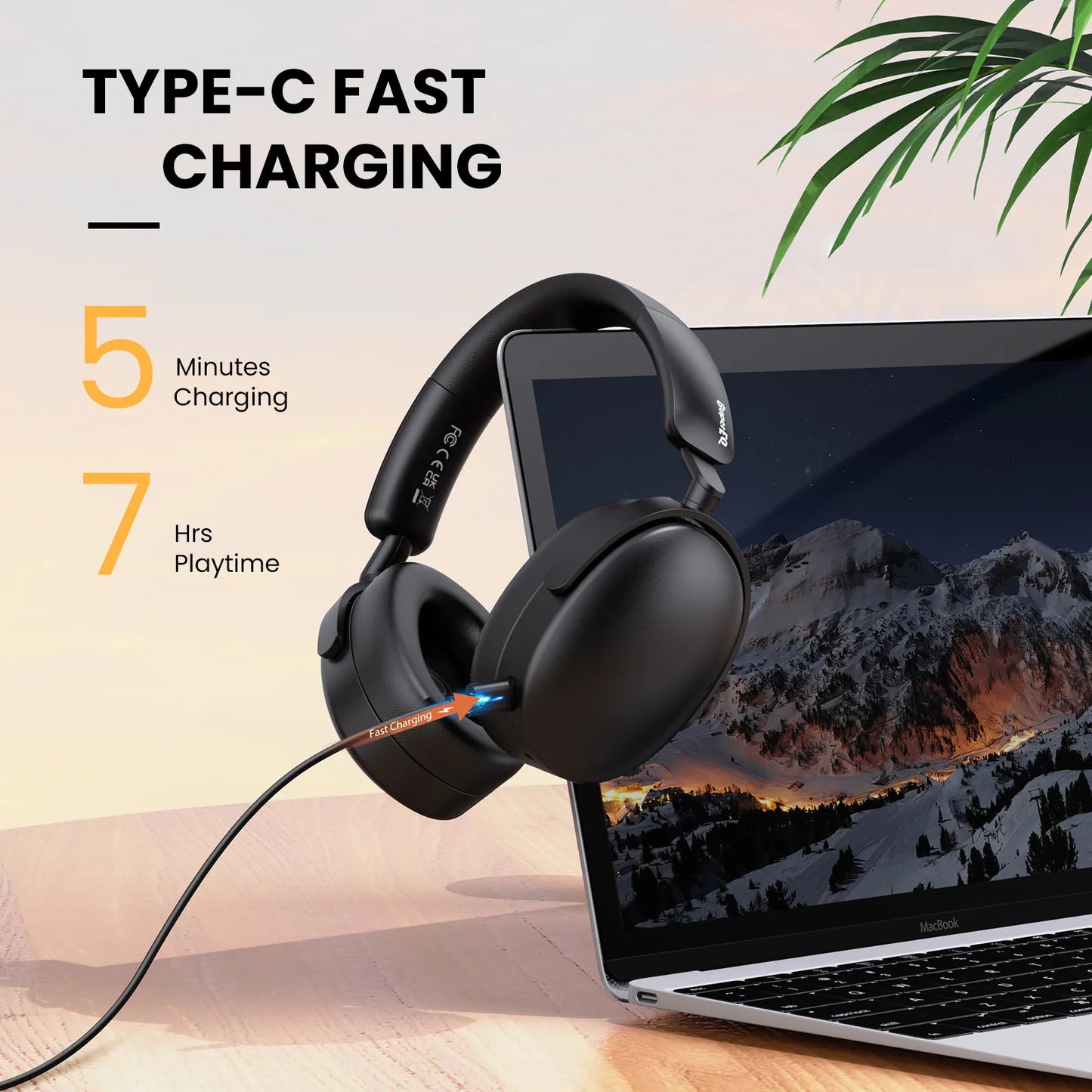 Oneodio SuperEQ A200 Cuffie wireless Bluetooth 5.4 ANC – Headset over-ear con cancellazione del rumore, microfono ENC, audio Hi-Res e controllo tramite app