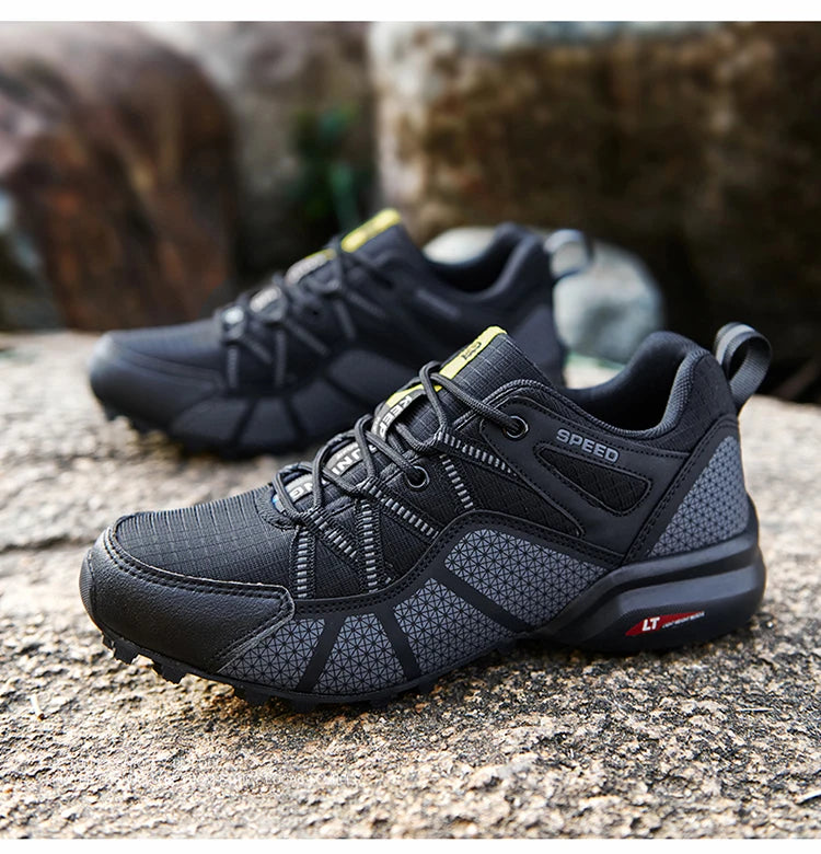 Zapatillas de senderismo para hombre, calzado deportivo todoterreno para exteriores, malla transpirable, antideslizantes y resistentes al desgaste, zapatillas de senderismo y ciclismo outdoor