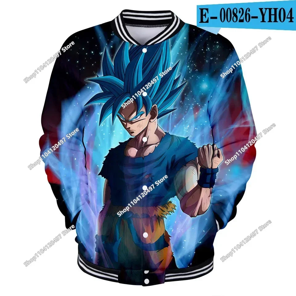 Dragon Ball Goku Kanji Symbol Men Zipper Hoodie Cartoon Japan Anime Women Sweatshirt 2025 New Fashion Children Jackets Coat