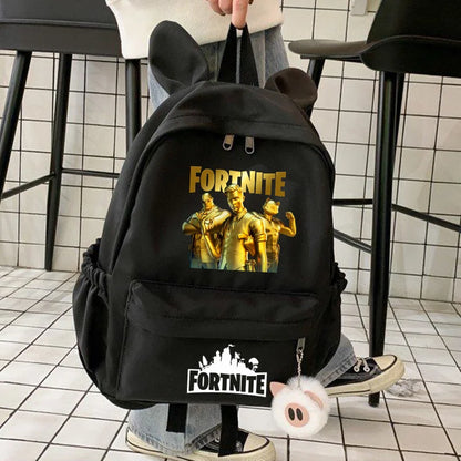 Nova Mochila Fortnite Cartoon para Rapaz e Rapariga, Mochila Escolar Casual de Grande Capacidade para Estudante, Mochila de Viagem com Orelhas de Coelho, Presente de Papelaria