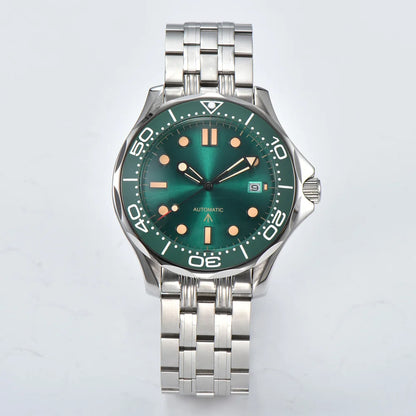 Parnsrpe 2026 New Miyota 8215 Automatic Dive Watch for Men Luxury Sport Green Dial Luminous Sapphire Crystal Date Waterproof Bus