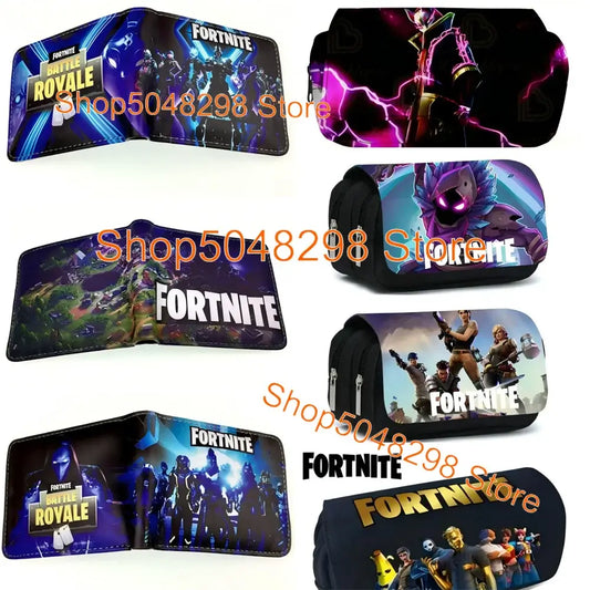 Großes Kawaii-Federmäppchen aus Canvas mit Fortnite-Print für Jungen und Mädchen – Schulbedarf, Schreibwaren und Geburtstagsgeschenk für Teenager
