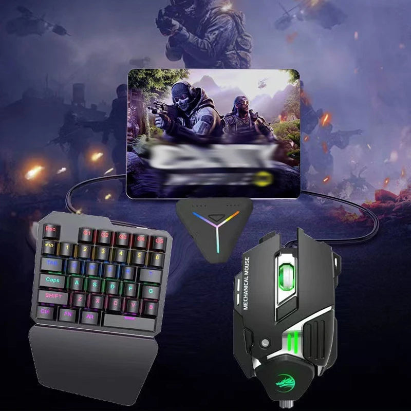 1pc RGB Gaming Keyboard Single Hand Mini USB Ultra-slim Wired 35-Keys One-Handed Backlight Keyboard For Computer PC Laptop