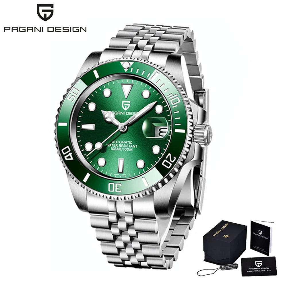 PAGANI DESIGN Fashion Men's Sports Automatic Mechanical Watch NH35 Stainless Steel Sapphire waterproof watch reloj hombre PD1661