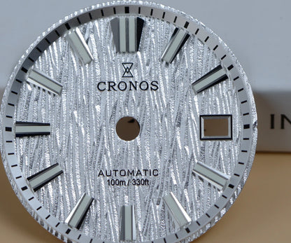 Cronos Men's Watch 39mm Automatic Wristwatch White Dial Solid Links Sapphire 10 ATM L6037M