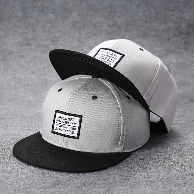 Baseballcap mit flachem Schirm, Buchstabenstickerei für Herren, vielseitig kombinierbar, Damen-Sommer-Hip-Hop-Hut, Outdoor-Sonnenschutz, verstellbare Schirmmütze