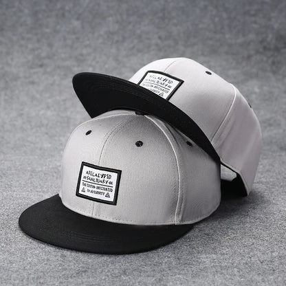 Baseballcap mit flachem Schirm, Buchstabenstickerei für Herren, vielseitig kombinierbar, Damen-Sommer-Hip-Hop-Hut, Outdoor-Sonnenschutz, verstellbare Schirmmütze