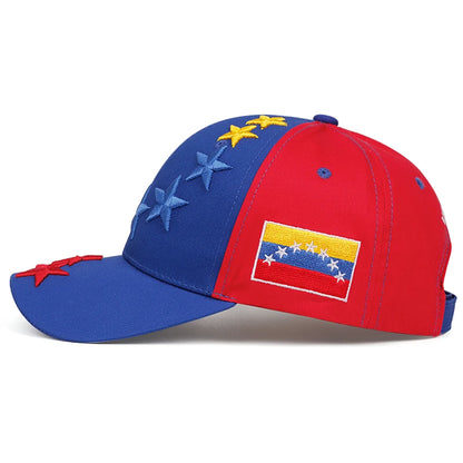 Șapcă de baseball cu broderie cu steagul Venezuelei, pălării de exterior cu 5 stele, șepci pentru femei și bărbați