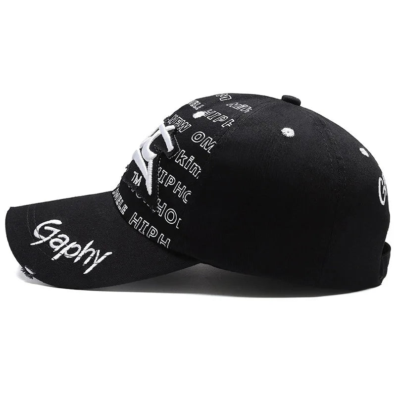 Hat Men'S Hip Hop Baseball Cap Korean Version Ins Tide Brand Summer Letter Embroidered Cap, Sun Protection Hat