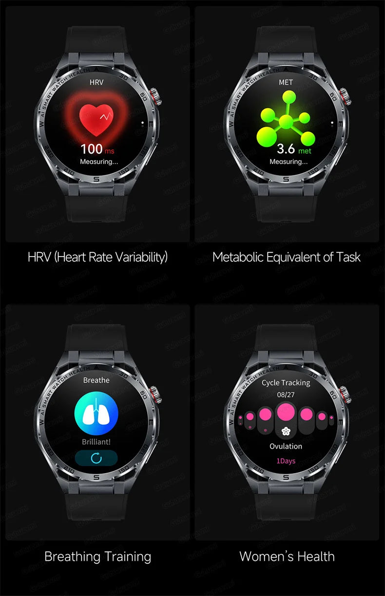 Smart Watch Men High-end Health Blood Pressure Blood Oxygen Lipids Uric Acid Sapphire Smart Watches Ai GPT Custom Dial ECG 2026