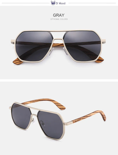 Oi Wood High Quality Fashion Alloy Sunglasses Men Women Wooden Polarized Sun Glasses Driving Uv400 Oculos De Sol 8059