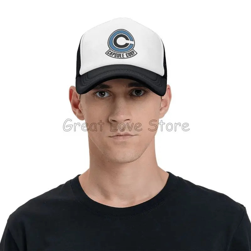 Capsule Corp – czapki baseballowe z siateczką, unisex, czapki typu „trucker” w stylu hip-hopowym, czapki „dad hat” z motywami anime DBZ, czapki wyścigowe z regulacją, letnie czapki typu „trucker” i czapki typu „snapback”