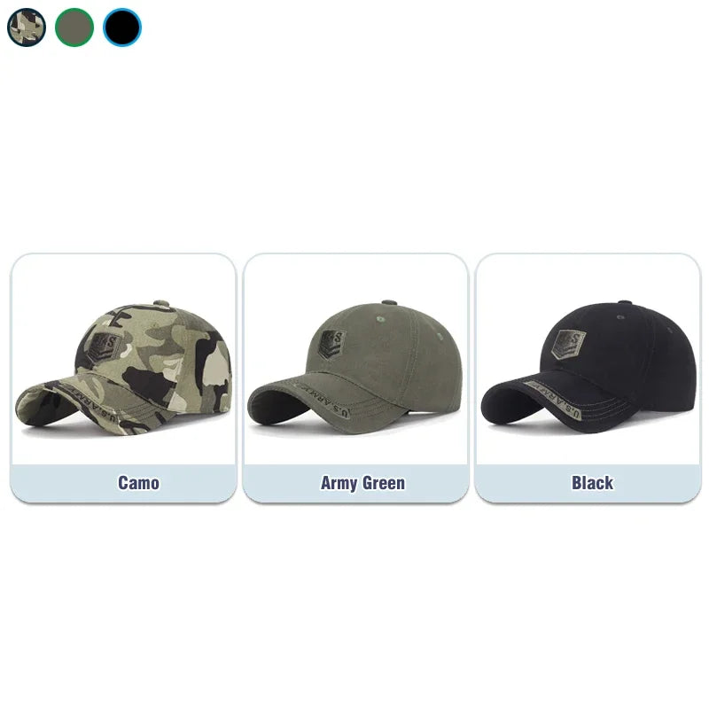 Frühling- und Herbst-Baseballkappe aus weicher Baumwolle für den Outdoor-Bereich, vielseitig kombinierbar, mit Sonnenblende, im Camouflage-Design