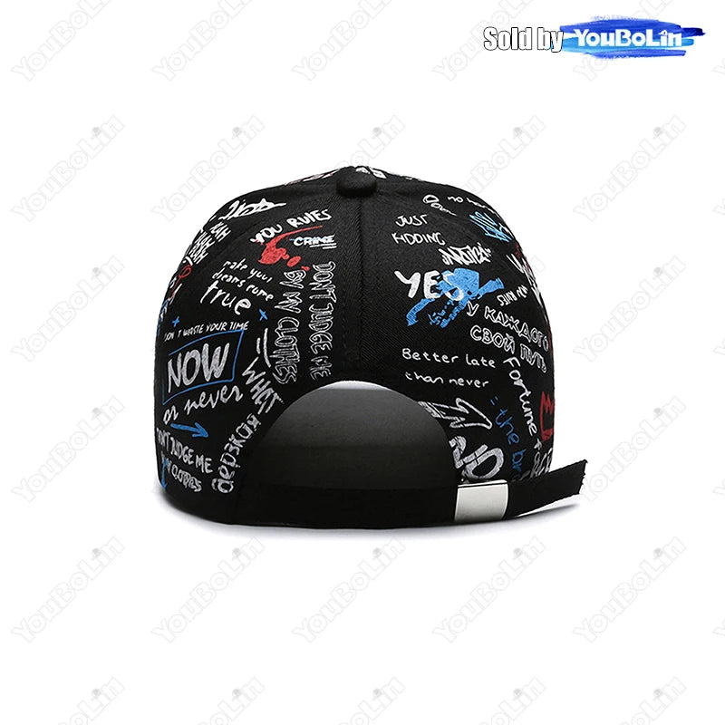 Graffiti Baseball Cap for Men Women – Cotton Adjustable Hat Street Style Snapback