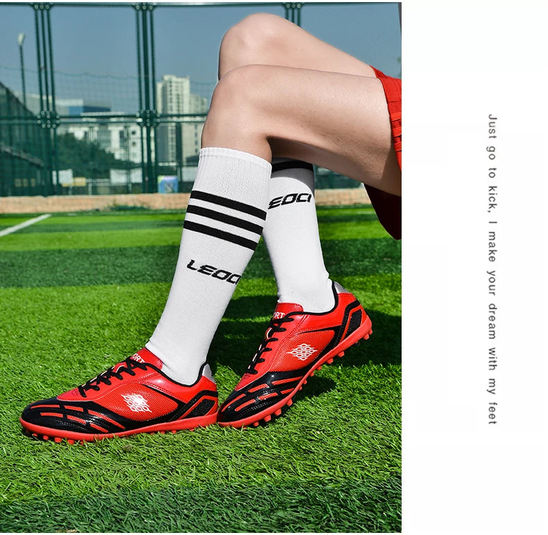 Soccer Shoes Men Turf Football Boots Fashion Firm Ground Studs Anti-Slip Boy Sneakers Original Outdoor Field Training Trainers