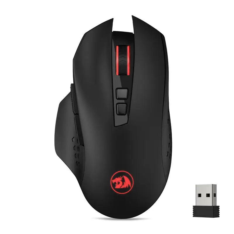 Mouse de gaming wireless Redragon M656 Gainer, 4000 DPI, 2.4Ghz, mouse wireless pentru gameri cu 5 niveluri DPI, 7 butoane macro, iluminare roșie LED