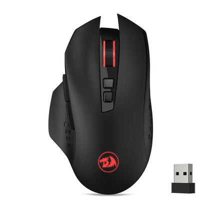 Mouse de gaming wireless Redragon M656 Gainer, 4000 DPI, 2.4Ghz, mouse wireless pentru gameri cu 5 niveluri DPI, 7 butoane macro, iluminare roșie LED