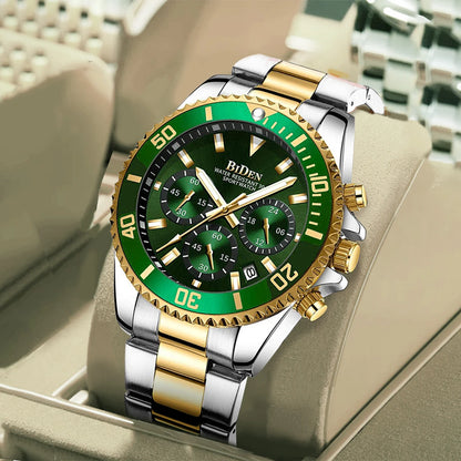BIDEN Multi functional men's quartz watch luxury waterproof night light business style diving series casual fashion watch
