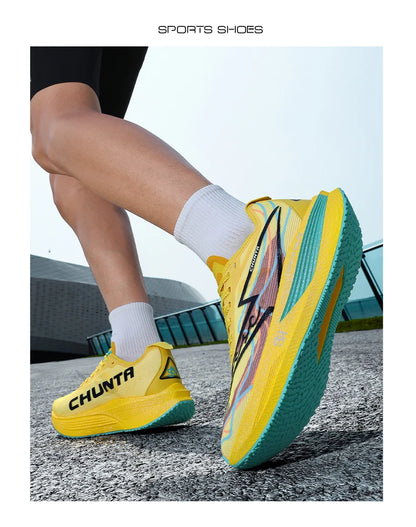 Laufschuhe für Herren, Carbonplatte, spezialisiert für Marathon und Sport, atmungsaktiv, leicht, komfortable rutschfeste Chunta-Sneaker für Damen
