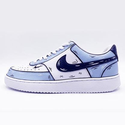 Custom Sneakers Nike Court Vision Messy Line Design Wild Romantic Dream Comic Pattern Couple Matching Shoes Unisex Retro Shoes