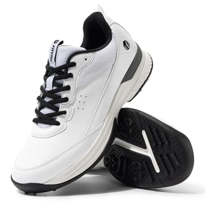 FitVille Wide Design Men's Golf Shoes Professional Outdoor Water Resistant Anti-slip Sport Shoes for Course with Spikes