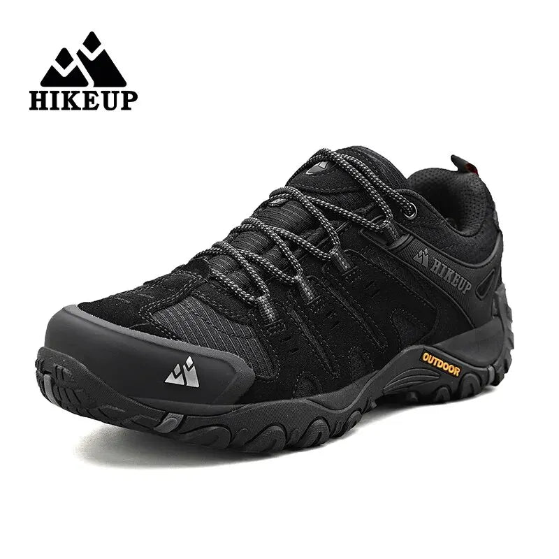 HIKEUP Мъжки туристически обувки от велурена кожа, устойчиви на износване outdoor обувки за трекинг, разходки, лов и тактически маратонки