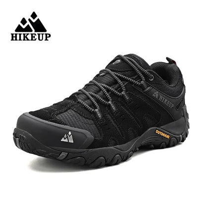 HIKEUP Мъжки туристически обувки от велурена кожа, устойчиви на износване outdoor обувки за трекинг, разходки, лов и тактически маратонки