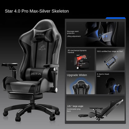 New Gaming Chair 9D Mechanical Dynamic Armrests 3D Lumbar Support Wide Seat Ergonomic Chair Gaming  Live Streaming  Swivel Chair