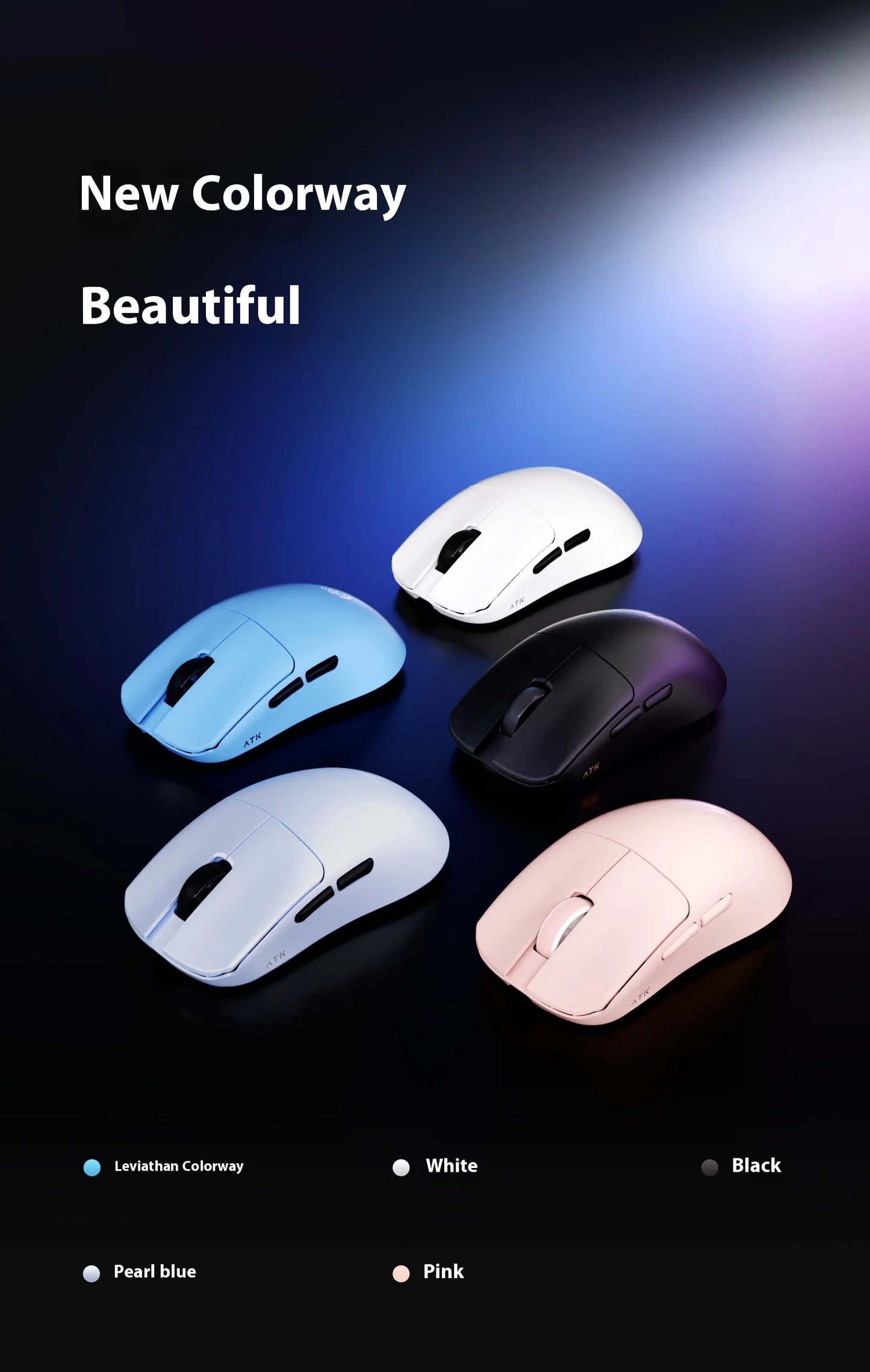 Mouse da gaming ATK F1 V2 Ultra MAX wireless tri-mode PAW3950 doppio 8k leggero ergonomico per esport, accessorio PC personalizzato