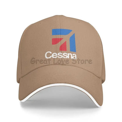 Custom Cessna Logo Print Sandwich Baseball Cap Retro Men Hip Hop Bucket Hats Summer Outdoor Sun Protection Snapback Cap Golf Hat