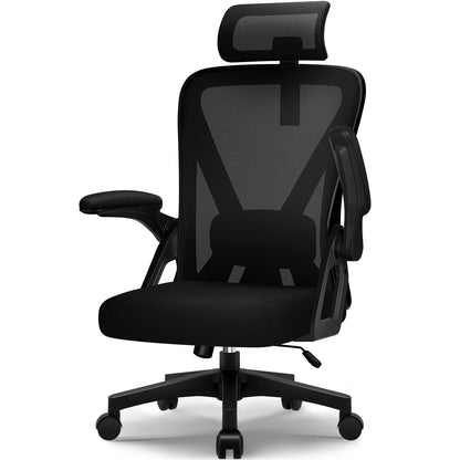 Office Chair Ergonomic Reclining 90°-135°, Desk Chair with Lumbar Support, Computer Chair Adjustable Headrest, Living Room Chairs