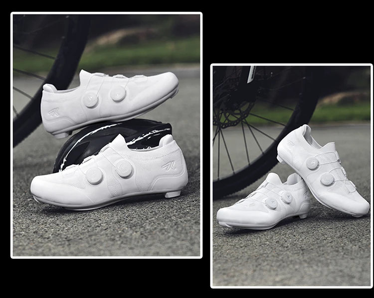 Scarpe da ciclismo su strada unisex, HsYixin traspiranti SPD autobloccanti antiscivolo, scarpe da corsa per bici da strada, MTB flat e sneakers da bicicletta