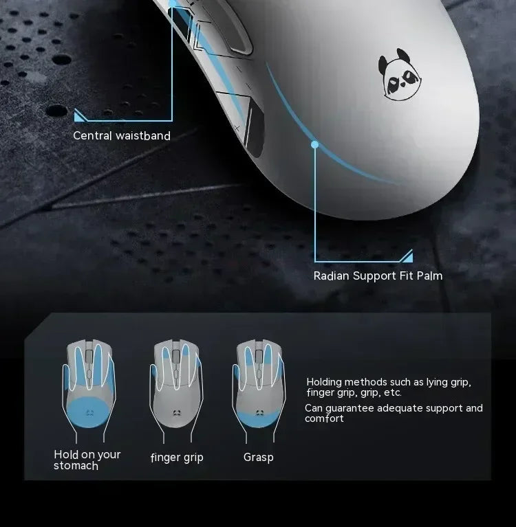 Metaphyuni Metapanda P1 kabellose Maus P1 Pro Max PAW3395, geringe Latenz, leichte E-Sports-Gaming-Maus, ergonomisch, Geschenk für PC-Gamer
