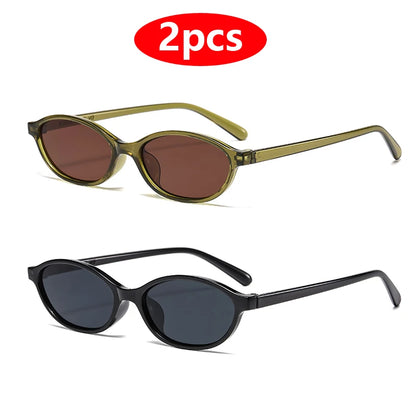 1/4pcs New Casual Elliptical Sunglasses Female Multi Color Frame Glasses Fashion Small Frame Design UV400 Sun Glasses Unisex