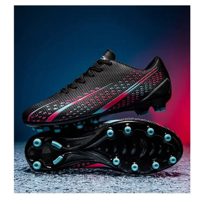 High Top Waterproof Football Boots Men Anti Slip Durable Spikes Design Breathable Lining Outdoor Grass Court Professional Soccer