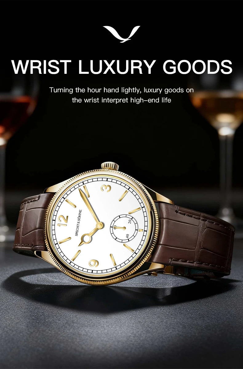 Specht & Söhne New Arrivals 1908 Automatic Watches For Men Stainless Steel Seagull Movt Mechanical Wristwatch 50M Waterproof