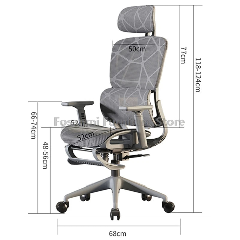 Breathable Mesh Computer Office Chair with Armrest and Lumbar Support Adjustable Ergonomic Desk Chair Home Gaming Headrest Chair