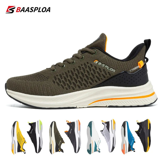 Baasploa Lightweight Running Shoes For Men Comfort Men's Designer Mesh Casual Sneakers Lace-Up Male Outdoor Sports Tennis Shoes