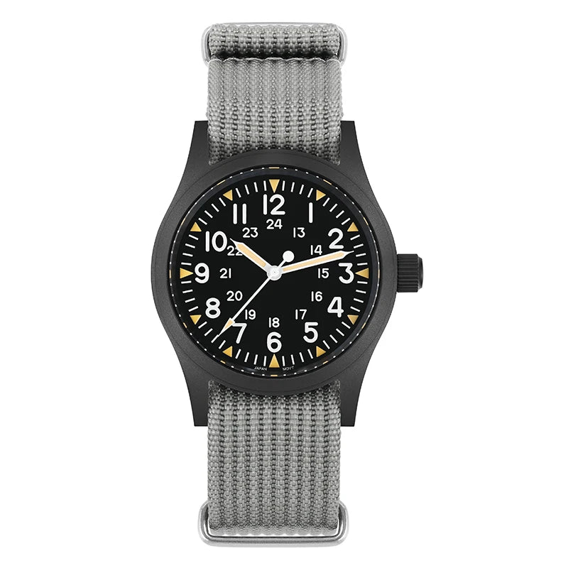Militado ML05 38mm Men Watch VH31 Quartz Military Watches Domed Sapphire AR Coating 100m Waterproof Stainless Steel Wristwatch