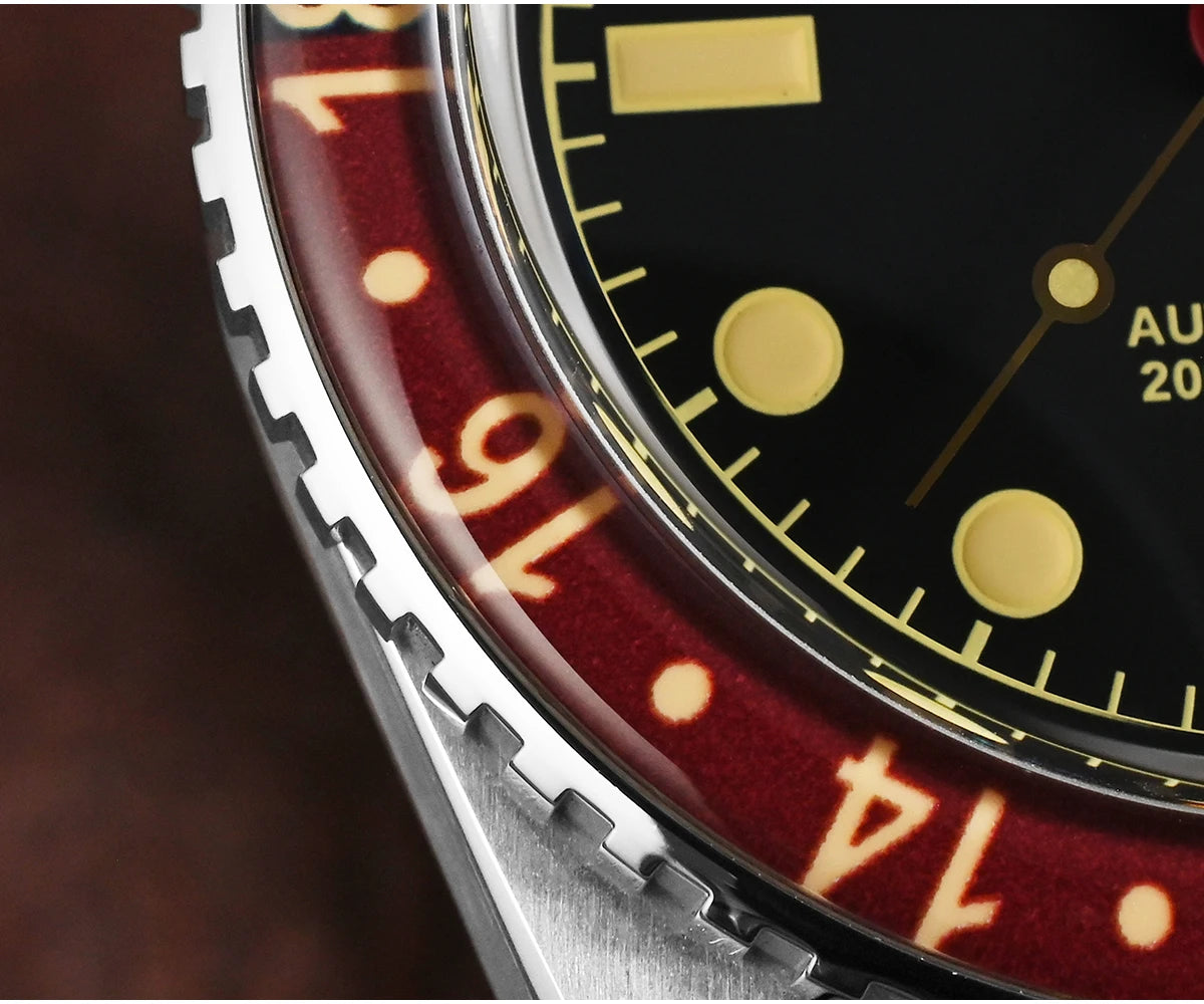 San Martin NH34 40mm GMT Luxury Sports Style Full Luminous Bidirectional Sapphire Bezel Automatic Mechanical Watch 20 Bar SN0005