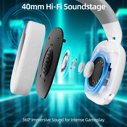 ATTACK SHARK L80PRO 3-in-1 Gaming-Headset – Kabellose Bluetooth-Kopfhörer mit niedriger Latenz, Doppelmikrofon, 40mm Hi-Fi-Sound und stabiler Verbindung fürs Gaming