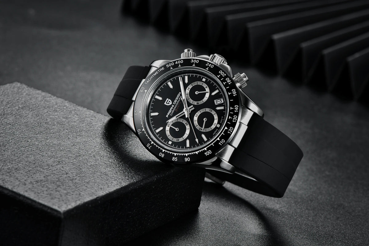 PAGANI DESIGN New Gold Blue Luxury Quartz Watch For Men Gift Box VK63 Movt Chronograph Sapphire Crystal Stainless Steel Watch