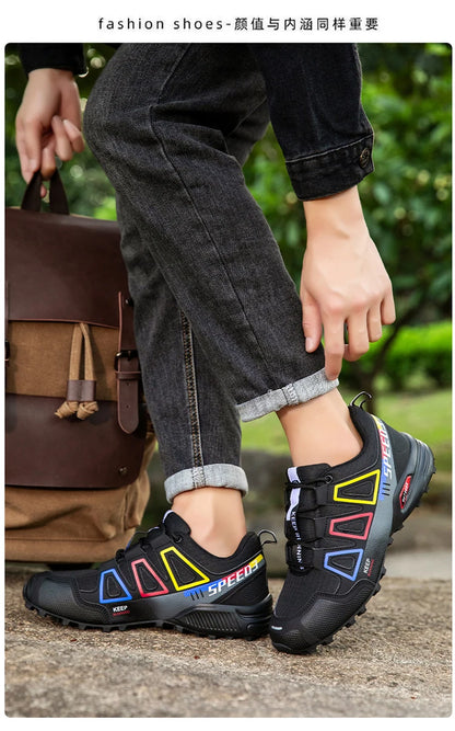 Men Waterproof Hiking Shoes Non-Slip Hunting Boots Outdoor Tactical Training Sports Shoes Men Walking Hiking Travel Shoes