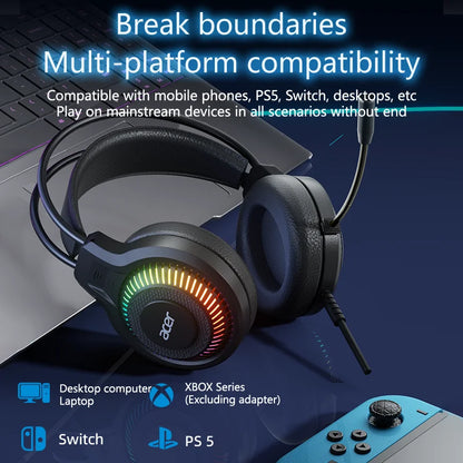 Acer OHW303 Gaming Headset with Microphone – 7.1 Virtual Surround Sound, Deep Bass, LED Lighting & Wired PC Gaming Headphones