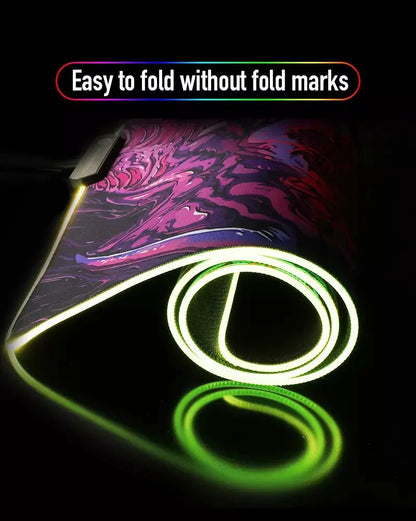 Game F-Fortnite Survival Battle Mouse Pad RGB LED Light Non-Slip Rubber Base Waterproof Office PC Home Desk Mat USB Large Game