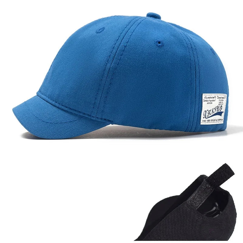 Gorra de béisbol para hombre con cabeza grande, parte trasera cerrada, ala corta de 5 cm, gorras ajustadas de malla, gorras elásticas totalmente cerradas, tallas 56-60 cm y 61-65 cm