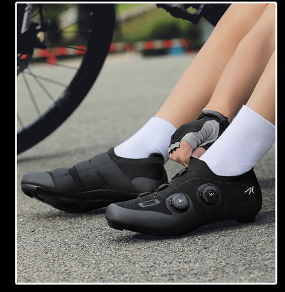Scarpe da ciclismo su strada unisex, HsYixin traspiranti SPD autobloccanti antiscivolo, scarpe da corsa per bici da strada, MTB flat e sneakers da bicicletta