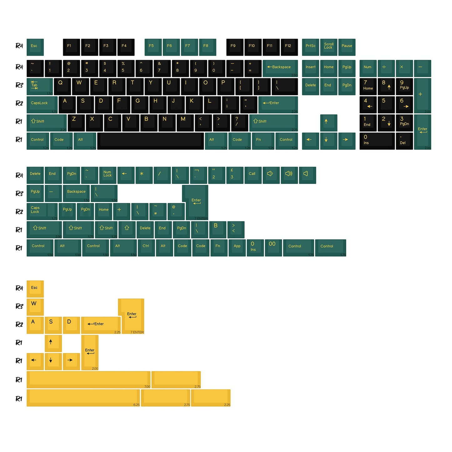 KBDiy 174 Teclas/Conjunto PBT GMK Apollo Keycap Double Shot Minimalista ISO Perfil Cherry para Teclado Mecânico Gaming Keycaps para MX