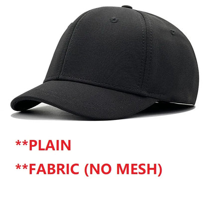 Gorra de béisbol para hombre con cabeza grande, parte trasera cerrada, ala corta de 5 cm, gorras ajustadas de malla, gorras elásticas totalmente cerradas, tallas 56-60 cm y 61-65 cm