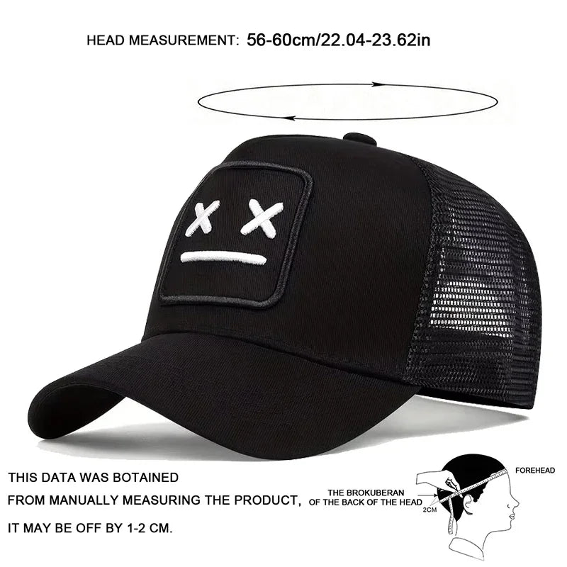 Unisex XX bestickte Baseball-Netzkappen, verstellbare Freizeitmützen, Sonnenhüte für Frühling und Sommer im Freien